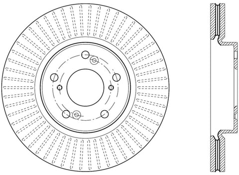 StopTech Slotted Sport Brake Rotor 2013 Honda Accord V6 Front Right - 126.40084SR