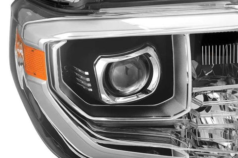 AlphaRex 14-18 Toyota Tundra PRO-Series Projector Headlights Chrome w/ Sequential Signal and DRL - 880778