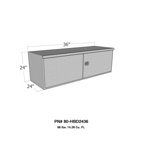 Westin/Brute HD Under Body 24in x 36in Barn Door w/ 3 Part Latch - Aluminum - 80-HBD2436