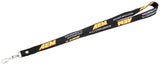 AEM Black Lanyard 3/4in x 36in w/ Swivel Clip - Red / Yellow AEM Logo - 01-901