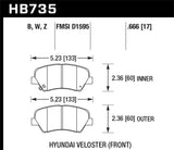 Hawk 13-15 Hyundai Elantra HPS 5.0 Performance Street Front Brake Pads - HB735B.666