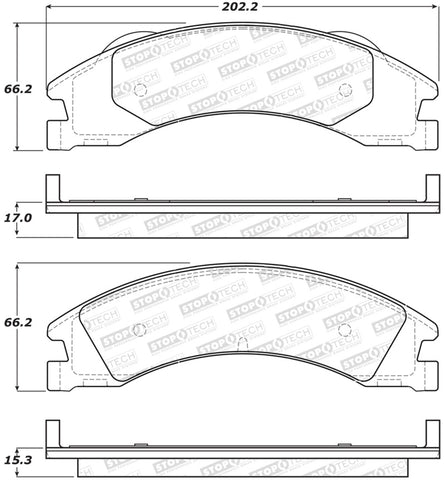 StopTech Street Brake Pads - Front - 308.13291