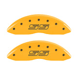 MGP 4 Caliper Covers Engraved Front & Rear Avalanche SS Yellow Finish Black Char 2000 Chevy Tahoe - 14002SSS1YL