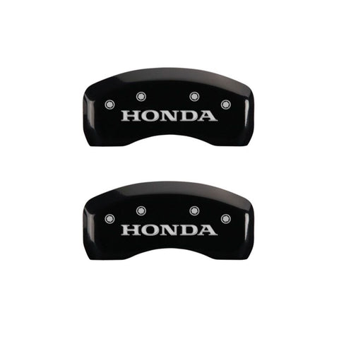 MGP 4 Caliper Covers Engraved Front & Rear Honda Black finish silver ch - 20139SHONBK