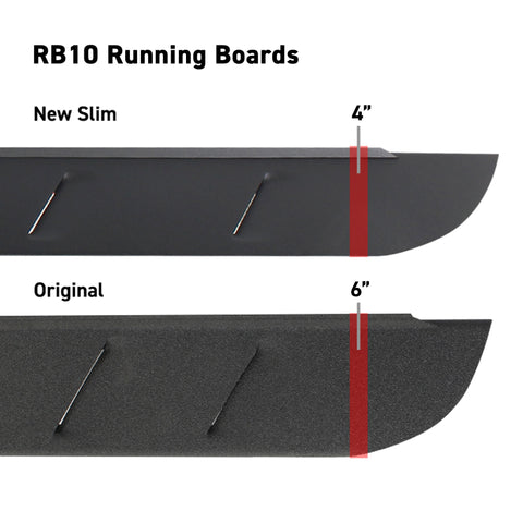 Go Rhino RB10 Slim Running Boards 57in. Cab Length - Tex. Blk (No Drill/Mounting Brackets Required) - 630057SPC