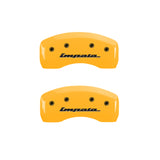 MGP 4 Caliper Covers Engraved Front & Rear Impala Yellow finish black ch - 14223SIMPYL