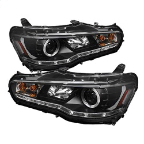 Spyder Mitsubishi Lancer/EVO-10 08-14 Projector Halogen Model- LED Halo DRL Blk PRO-YD-ML08-DRL-BK - 5039392