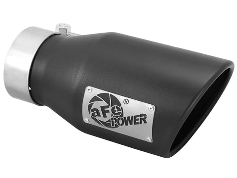 aFe Power Gas Exhaust Tip Black- 3 in In x 4.5 out X 9 in Long Bolt On (Black) - 49T30451-B09