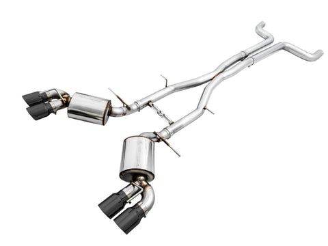 AWE Tuning 16-19 Chevy Camaro SS Non-Res Cat-Back Exhaust -Touring Edition (Quad Diamond Black Tips) - 3020-43076