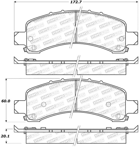 StopTech Sport Brake Pads w/Shims - Front - 309.09740