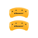 MGP 4 Caliper Covers Engraved Front & Rear With out stripes/Dart Yellow finish black ch - 12199SDR1YL