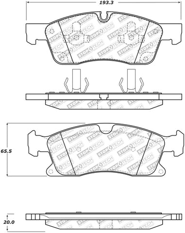 StopTech Street Select Brake Pads w/Hardware - Front - 305.16290