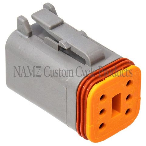 NAMZ Deutsch DT Series 6-Wire Plug & Wedgelock - Grey (Repl. HD 72136-94GY) - DP-6G