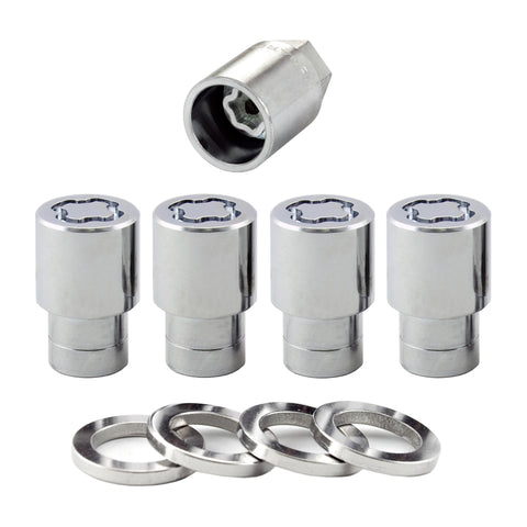 McGard Wheel Lock Nut Set - 4pk. (Reg. Shank Seat) M12X1.5 / 13/16 Hex / 1.38in. Length - Chrome - 21156