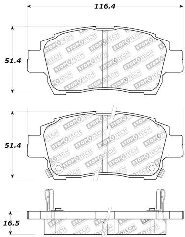 StopTech Performance 00-05 Celica GT-S Rear Brake Pads - 309.08230