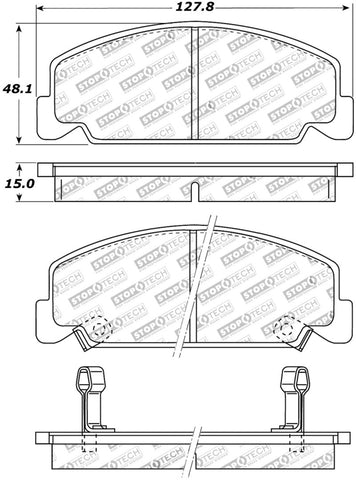 StopTech Street Touring 93-00 Honda Civic DX w/ Rr Drum Brakes Front Brake Pads - 308.02730