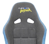 NRG Defender Seat/ Water Resistant Steel Frame Suspension - Gray w/ Blue Trim w/ Defender Logo - DF-100GY