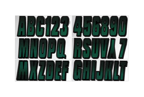 Hardline Boat Lettering Registration Kit 3 in. - 300 Forest Green/Black - TEBKG300