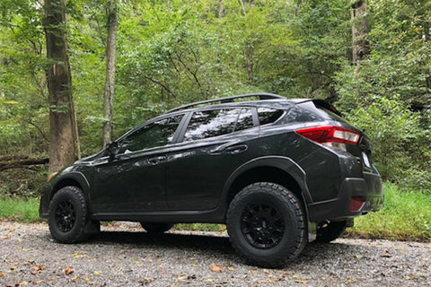 Rally Armor 18-22 Subaru Crosstrek Lift/AT Black Mud Flap w/ Red Logo (Front Only) - MF46-FTLT-BLK/RD