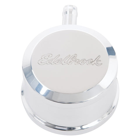 Edelbrock PCV for Valve Cover Aluminum Round Push In w/ 90-Degree Port Breather Look w/ Etched Logo - 4407