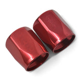 Russell Performance 2-Piece -10 AN Full Flow Swivel Hose End Sockets (Qty 2) - Polished and Red - 615540