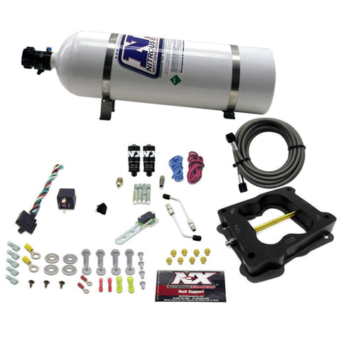 Nitrous Express Q-Jet/Holley Spread Bore Hitman Plus Nitrous Kit (50-200HP) w/15lb Bottle - 40081-15