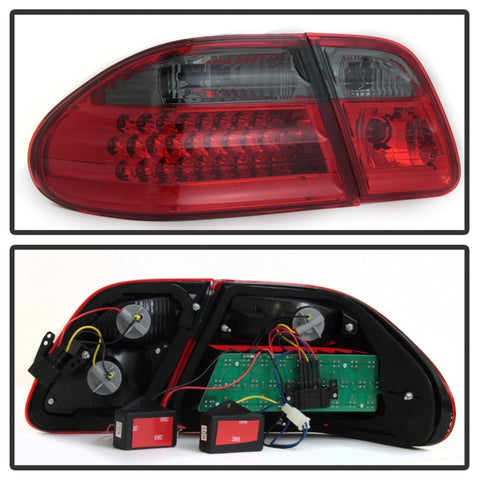 Xtune Mercedes Benz W210 E-Class 96-02 LED Tail Lights Red Smoke ALT-CL-MBW210-LED-RSM - 5020659