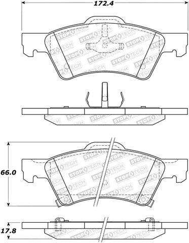 StopTech Street Select Brake Pads - 305.08570