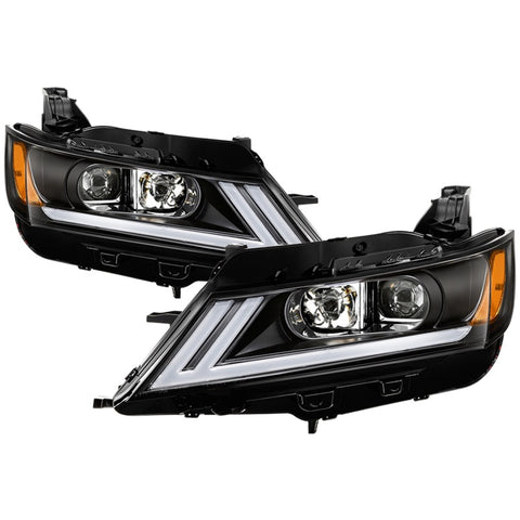 xTune 14-18 Chevy Impala (Excl Limited) DRL Halogen Proj Headlights - Blk (PRO-JH-CIM15-LB-BK) - 9042874