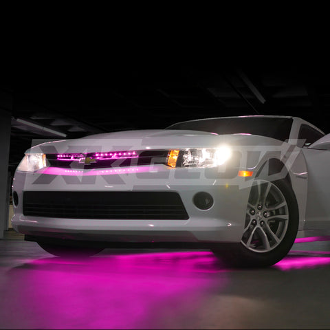 XK Glow Strip Single Color Underglow LED Accent Light Car/Truck Kit Pink - 8x24In Tube Car + 4x8In - XK041005-P