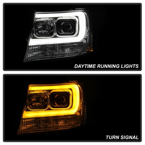 Spyder 07-14 Chevy Suburban/Tahoe V2 Projector Headlights LED Turn Sig Chrome PRO-YD-CSUB07V3-SB-C - 5086235