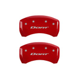 MGP 4 Caliper Covers Engraved Front & Rear With out stripes/Dart Red finish silver ch - 12199SDR1RD