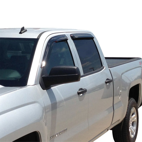 Westin 2014-2018 Chevy Silverado 1500 Crew Cab Wade Slim Wind Deflector 4pc - Smoke - 72-31484