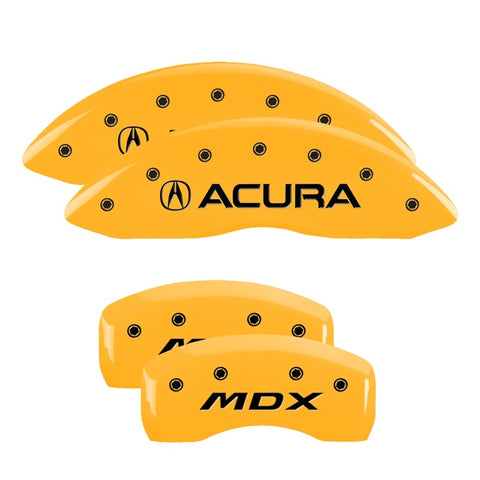 MGP 4 Caliper Covers Engraved Front Acura Rear MDX Yellow Finish Black Char 2019 Acura MDX - 39021SMDXYL