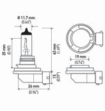 Hella H11 12V 55W PGJ19-2 T4 +50 Performance Halogen Bulb - Pair - H11P50TB