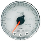 Autometer Spek-Pro Gauge Boost 2 1/16in 60psi Stepper Motor W/Peak & Warn Slvr/Chrm - P304218