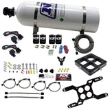 Nitrous Express Dominator Dual Stage Billet Crossbar Nitrous Kit (50-300 & 100-500HP) w/15lb Bottle - 66047-15