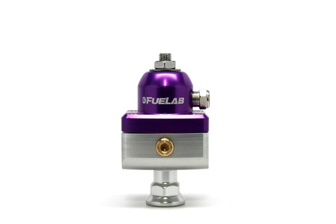 Fuelab 575 Carb Adjustable Mini FPR Blocking 4-12 PSI (1) -6AN In (2) -6AN Out - Purple - 57501-4