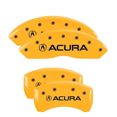 MGP 4 Caliper Covers Engraved Front & Rear Acura Yellow Finish Black Char 2019 Acura RDX - 39024SACUYL