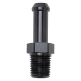 Edelbrock Hose End Straight 1/4In NPT to 3/8In Barb Black Anodize - 8191