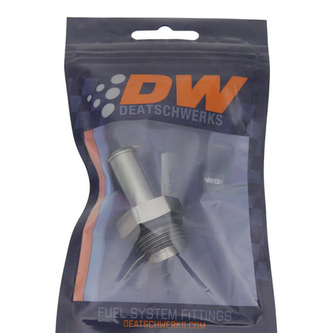 DeatschWerks 10AN ORB Male to 1/2in Male Barb Fitting - Anodized DW Titanium - 6-02-0515