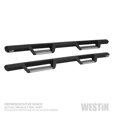 Westin 2019 Chevrolet Silverado/Sierra 1500 Crew Cab Drop Nerf Step Bars - Textured Black - 56-141352