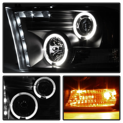 Spyder Dodge Ram 1500 09-14 10-14 Projector Headlights Halogen- LED Halo LED - Blk PRO-YD-DR09-HL-BK - 5010032