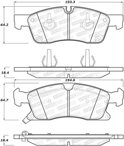 StopTech Performance 11-12 Dodge Durango Front Brake Pads - 309.14550