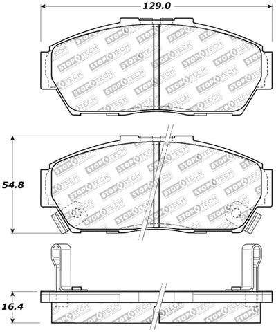 StopTech Performance 93-95 Honda Civic Coupe / 94-95 Civic Hatchback/Sedan Front Brake Pads - 309.06170