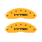 MGP 4 Caliper Covers Engraved F & R I-Vtec Yellow Finish Black Char 2010 Honda Accord Crosstour - 20211SIVTYL