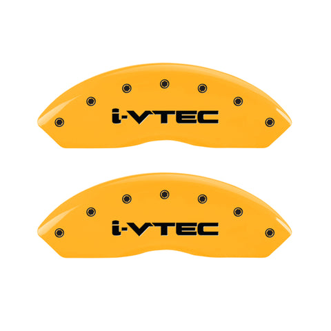 MGP 4 Caliper Covers Engraved F & R I-Vtec Yellow Finish Black Char 2010 Honda Accord Crosstour - 20211SIVTYL