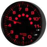 Autometer Spek-Pro Gauge Tachometer 5in 11K Rpm W/Shift Light & Peak Mem Black/Black - P239328