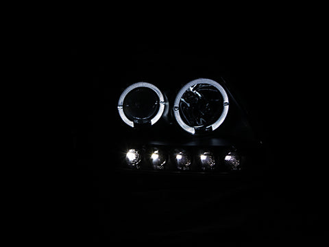 ANZO 1997.5-2003 Ford F-150 Projector Headlights w/ Halo and LED Black 1pc - 111031