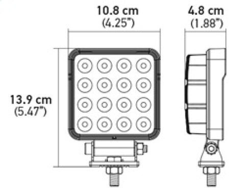 Hella ValueFit LED Work Lamps 4SQ 2.0 LED MV CR BP - 357106002